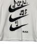 中古・古着 BLACK COMME des GARCONS (ブラックコムデギャルソン) NIKE (ナイキ) コラボプリントTシャツ ホワイト×ブラック サイズ:XL：4000円