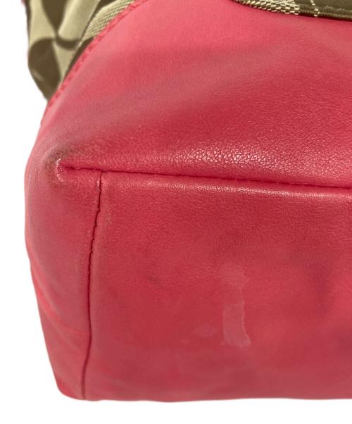 COACH（コーチ）COACH (コーチ) ワンショルダーバッグ ベージュ×ピンクの古着・服飾アイテム