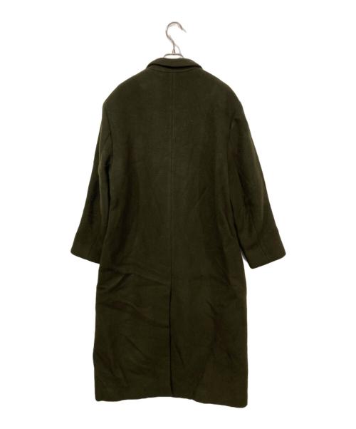 NEAU（ニュー）neau (ニュー) Peaked lapel long coat グリーンの古着・服飾アイテム