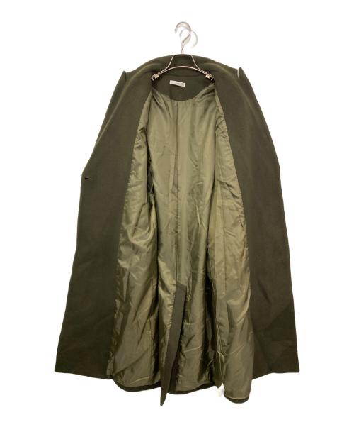 NEAU（ニュー）neau (ニュー) Peaked lapel long coat グリーンの古着・服飾アイテム