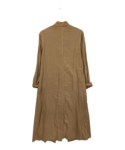 NOWOS（ノーウォス）NOWOS (ノーウォス) ベルト付き コットン ロングガウンコート ブラウン サイズ:SIZE Sの古着・服飾アイテム