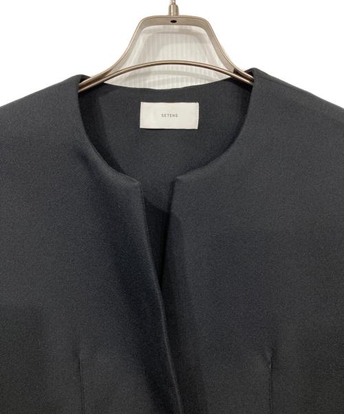 SETENS（セテンス）SETENS (セテンス) ショートジレ スリーブレスジャケット ブラック サイズ:Fの古着・服飾アイテム