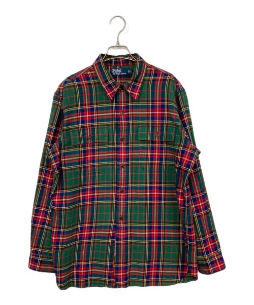 POLO RALPH LAUREN（ポロ・ラルフローレン）POLO RALPH LAUREN (ポロ・ラルフローレン) タータンチェックシャツ グリーン サイズ:Lの古着・服飾アイテム