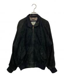 Aquascutum（アクアスキュータム）の古着「スエードハリントンジャケット」｜ブラック