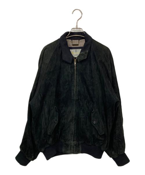 Aquascutum（アクアスキュータム）Aquascutum (アクアスキュータム) スエードハリントンジャケット ブラック サイズ:40の古着・服飾アイテム
