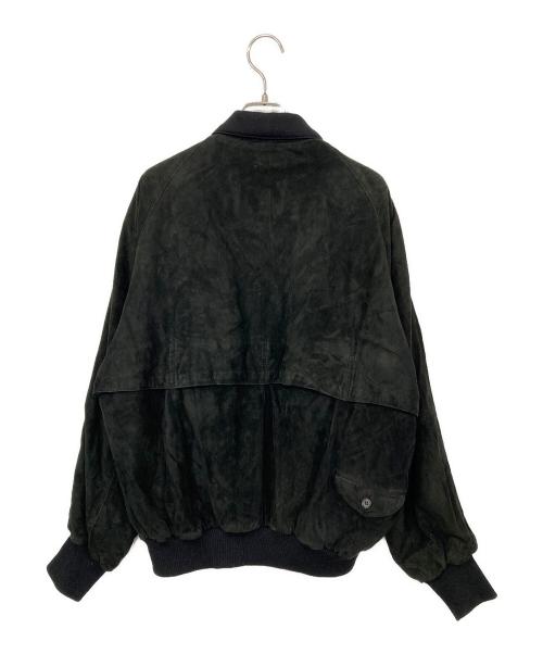 Aquascutum（アクアスキュータム）Aquascutum (アクアスキュータム) スエードハリントンジャケット ブラック サイズ:40の古着・服飾アイテム