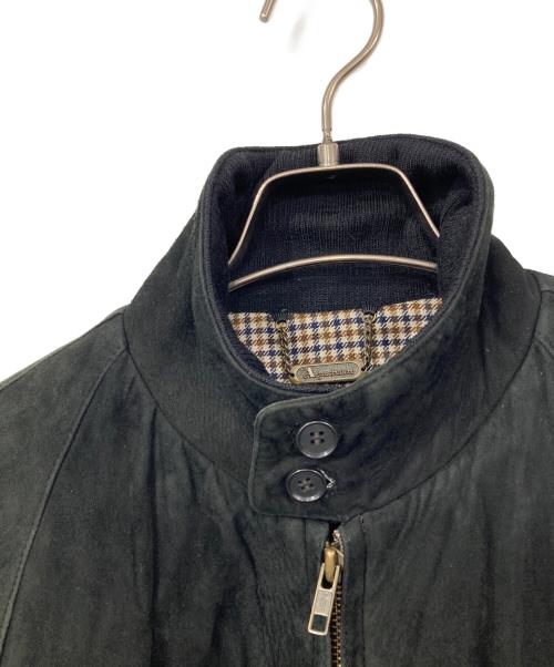 Aquascutum（アクアスキュータム）Aquascutum (アクアスキュータム) スエードハリントンジャケット ブラック サイズ:40の古着・服飾アイテム