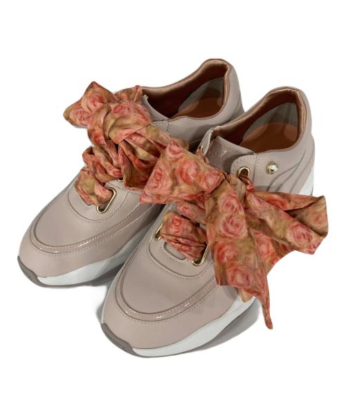 +DIANA（プラスダイアナ）+DIANA (プラスダイアナ) 【絵画シリーズ】ヒールアップダッドスニーカー ピンク サイズ:US6の古着・服飾アイテム