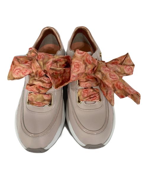 +DIANA（プラスダイアナ）+DIANA (プラスダイアナ) 【絵画シリーズ】ヒールアップダッドスニーカー ピンク サイズ:US6の古着・服飾アイテム