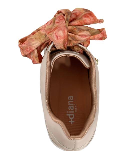 +DIANA（プラスダイアナ）+DIANA (プラスダイアナ) 【絵画シリーズ】ヒールアップダッドスニーカー ピンク サイズ:US6の古着・服飾アイテム