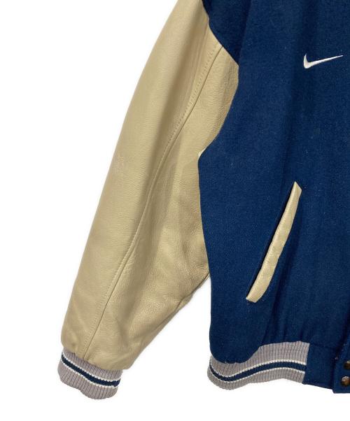 NIKE（ナイキ）NIKE (ナイキ) レザー切替スタジャン ブルー×ベージュ サイズ:Mの古着・服飾アイテム