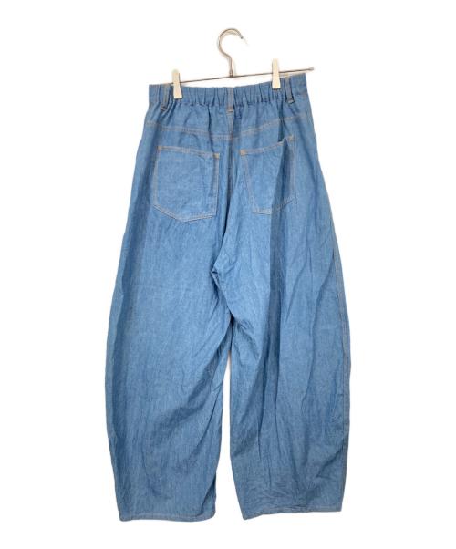 niko and（ニコアンド）niko and (ニコアンド) tsumori chisato (ツモリチサト) 猫刺繍シャンブレーパンツ インディゴ サイズ:Lの古着・服飾アイテム