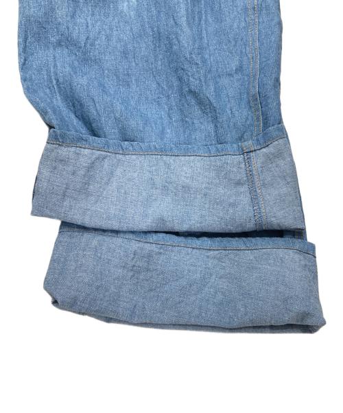 niko and（ニコアンド）niko and (ニコアンド) tsumori chisato (ツモリチサト) 猫刺繍シャンブレーパンツ インディゴ サイズ:Lの古着・服飾アイテム