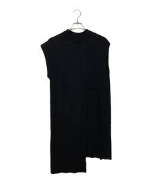 UN3D.（アンスリード）の古着「アシメロングニットベスト」｜ブラック