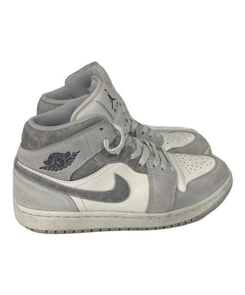 NIKE（ナイキ）NIKE (ナイキ) AIR JORDAN 1 MID SE ホワイト×グレー サイズ:26.0の古着・服飾アイテム
