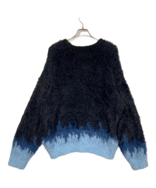 DANKE SCHON（ダンケ シェーン）Danke schon (ダンケ シェーン) NYLON SHAGGY CREWNECK SWITCH ブラック×ブルー サイズ:Mの古着・服飾アイテム