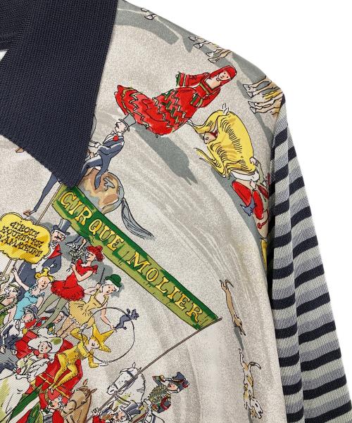 HERMES（エルメス）HERMES (エルメス) 切替スカーフロングセリエボタンシャツ グレー サイズ:42の古着・服飾アイテム