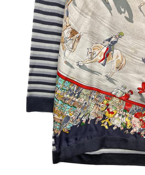HERMES（エルメス）HERMES (エルメス) 切替スカーフロングセリエボタンシャツ グレー サイズ:42の古着・服飾アイテム