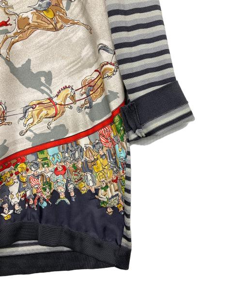 HERMES（エルメス）HERMES (エルメス) 切替スカーフロングセリエボタンシャツ グレー サイズ:42の古着・服飾アイテム