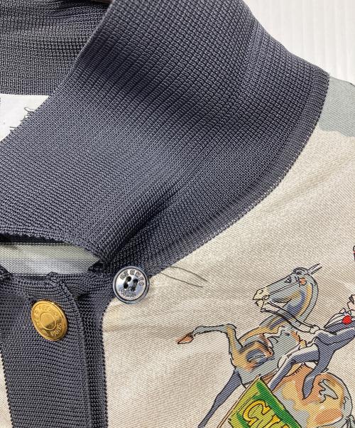 HERMES（エルメス）HERMES (エルメス) 切替スカーフロングセリエボタンシャツ グレー サイズ:42の古着・服飾アイテム
