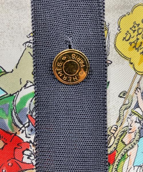 HERMES（エルメス）HERMES (エルメス) 切替スカーフロングセリエボタンシャツ グレー サイズ:42の古着・服飾アイテム