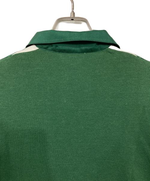 HERMES（エルメス）HERMES (エルメス) スカーフ切替長袖ポロシャツ グリーン×ホワイト サイズ:Mの古着・服飾アイテム