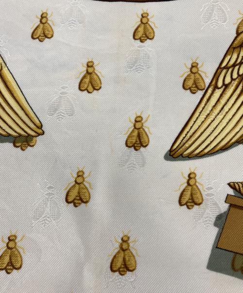 HERMES（エルメス）HERMES (エルメス) シルクスカーフ ブルー×ベージュの古着・服飾アイテム