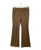 Christian Diorクリスチャン ディオール）の古着「トロッター柄フレアパンツ」｜ブラウン