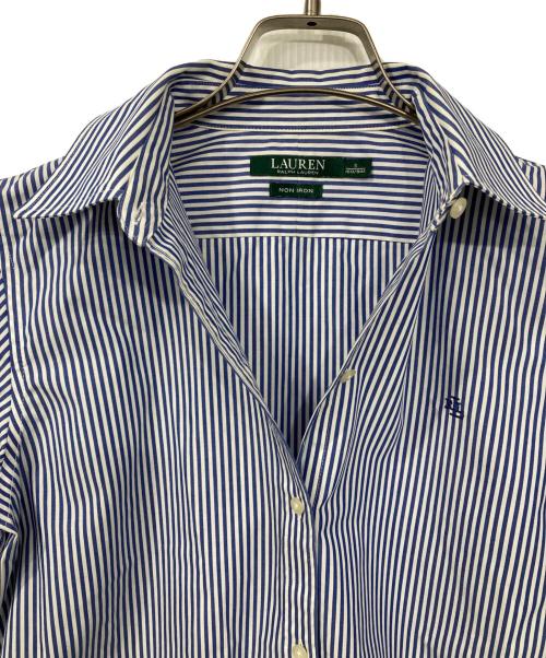 LAUREN RALPH LAUREN（ローレンラルフローレン）LAUREN RALPH LAUREN (ローレンラルフローレン) ストライプシャツ ブルー×ホワイト サイズ:Sの古着・服飾アイテム