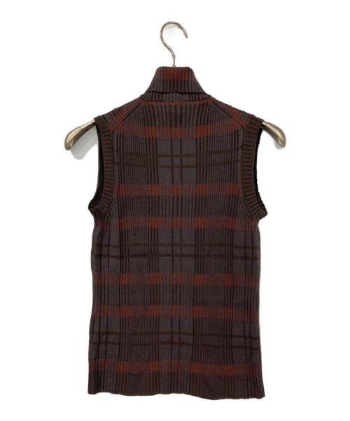 HERMES（エルメス）HERMES (エルメス) ノースリーブニット ブラウン サイズ:LAの古着・服飾アイテム