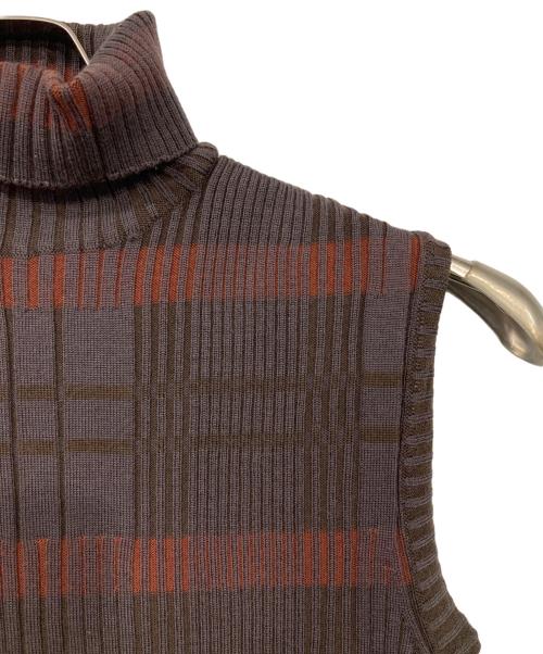 HERMES（エルメス）HERMES (エルメス) ノースリーブニット ブラウン サイズ:LAの古着・服飾アイテム