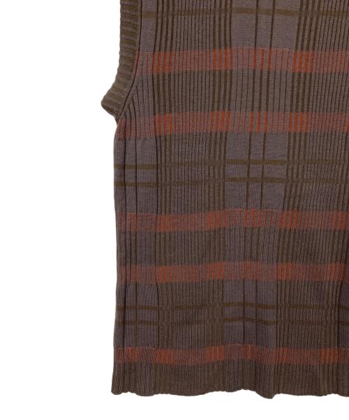 HERMES（エルメス）HERMES (エルメス) ノースリーブニット ブラウン サイズ:LAの古着・服飾アイテム