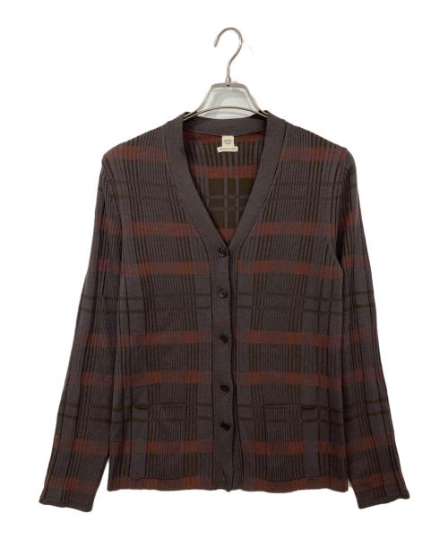 HERMES（エルメス）HERMES (エルメス) ウールニットカーディガン ブラウン サイズ:LAの古着・服飾アイテム