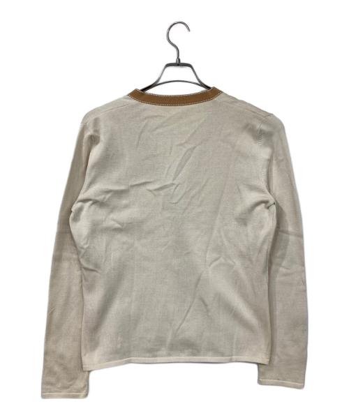 Salvatore Ferragamo（サルヴァトーレ フェラガモ）Salvatore Ferragamo (サルヴァトーレ フェラガモ) Vネックカーディガン ベージュ サイズ:Lの古着・服飾アイテム