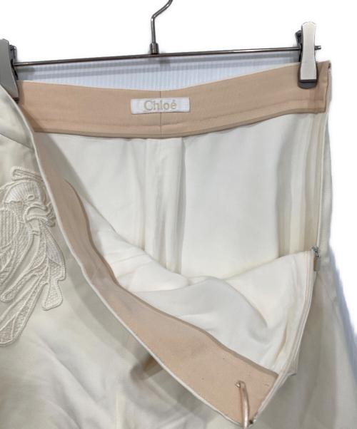 Chloe（クロエ）Chloe (クロエ) 刺繍ショートパンツ オフホワイト サイズ:36の古着・服飾アイテム