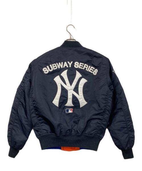 AVIREX（アヴィレックス）AVIREX (アヴィレックス) MLB (エムエルビー) MA-1 SUBWAY SERIES ネイビー×オレンジ サイズ:Lの古着・服飾アイテム