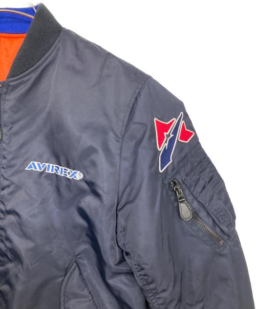 AVIREX（アヴィレックス）AVIREX (アヴィレックス) MLB (エムエルビー) MA-1 SUBWAY SERIES ネイビー×オレンジ サイズ:Lの古着・服飾アイテム