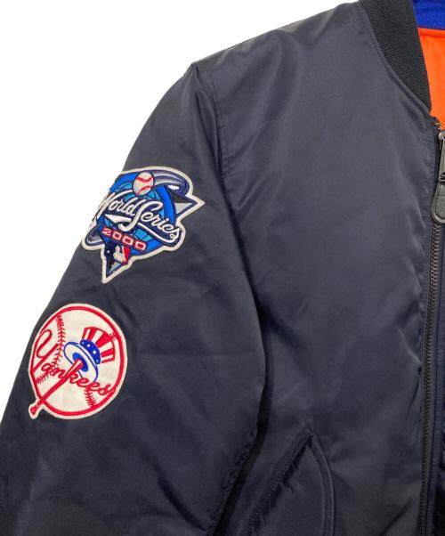 AVIREX（アヴィレックス）AVIREX (アヴィレックス) MLB (エムエルビー) MA-1 SUBWAY SERIES ネイビー×オレンジ サイズ:Lの古着・服飾アイテム