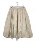 SOILソイル）の古着「ウールリネンイージースカート」｜ベージュ