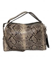 GIANNI CHIARINI（ジャンニ キアリーニ）の古着「パイソン柄ショルダーバッグ」｜ベージュ