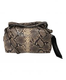 GIANNI CHIARINI（ジャンニ キアリーニ）の古着「パイソン柄ミニショルダーバッグ」｜ベージュ