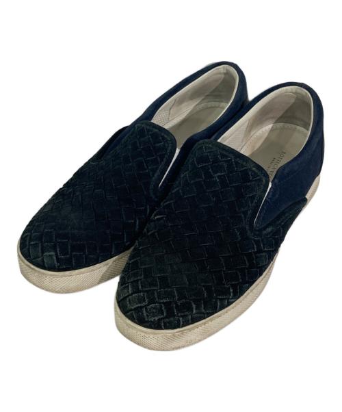 BOTTEGA VENETA（ボッテガベネタ）BOTTEGA VENETA (ボッテガベネタ) イントレチャートスリッポン ブラック サイズ:表記無しの古着・服飾アイテム