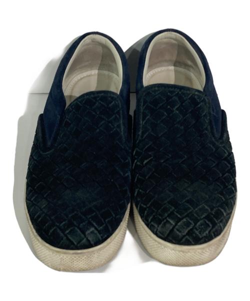 BOTTEGA VENETA（ボッテガベネタ）BOTTEGA VENETA (ボッテガベネタ) イントレチャートスリッポン ブラック サイズ:表記無しの古着・服飾アイテム