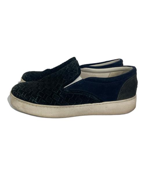 BOTTEGA VENETA（ボッテガベネタ）BOTTEGA VENETA (ボッテガベネタ) イントレチャートスリッポン ブラック サイズ:表記無しの古着・服飾アイテム