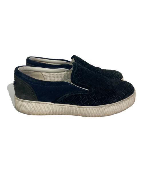 BOTTEGA VENETA（ボッテガベネタ）BOTTEGA VENETA (ボッテガベネタ) イントレチャートスリッポン ブラック サイズ:表記無しの古着・服飾アイテム