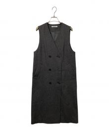 BEAUTY&YOUTH（ビューティーアンドユース）の古着「ヘリンボーンジャンパースカート」｜グレー