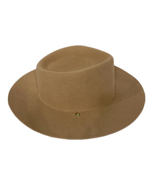 Van PALMA（ヴァンパルマ）Van PALMA (ヴァンパルマ) WOOL FELT HAT GOLDPLATED CHAIN ベージュの古着・服飾アイテム
