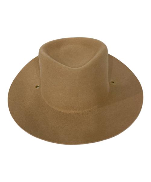 Van PALMA（ヴァンパルマ）Van PALMA (ヴァンパルマ) WOOL FELT HAT GOLDPLATED CHAIN ベージュの古着・服飾アイテム