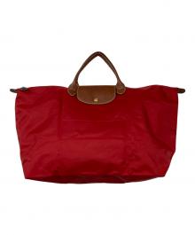 LONGCHAMP（ロンシャン）の古着「折り畳みナイロンボストンバッグ」｜レッド