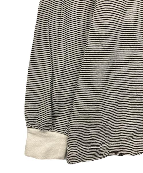 ONC MERINO（オーエヌシーメリノ）ONC MERINO (オーエヌシーメリノ) メリノウールボーダーカットソー ブラック×ホワイト サイズ:表記無しの古着・服飾アイテム
